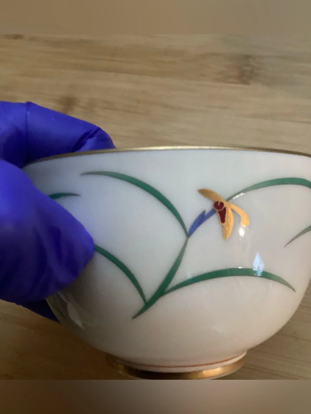 Vintage Koransha Japanese Arita Porcelain Teacup Set “Lindfield Orchid” 5 PC Set